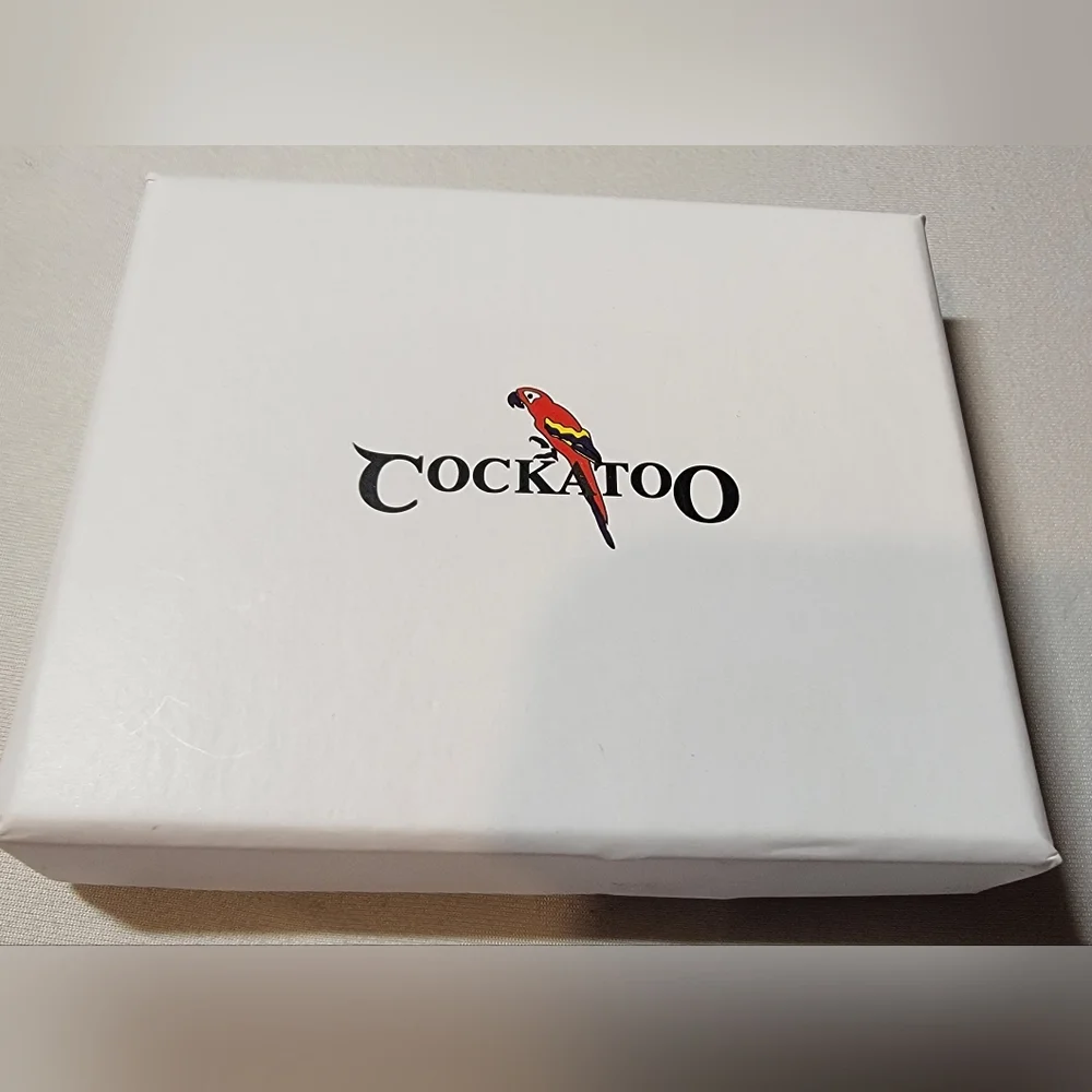 Cockatoo Leather Card Holder RFID Brown - NIB